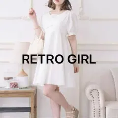 RETRO GIRL レトロガール 白 半袖 ラップスタイル ミニワンピース