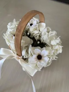 リングピロー　バスケット　オフホワイト　アネモネ