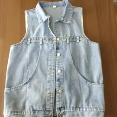 デニムベスト Lサイズ ライトブルー