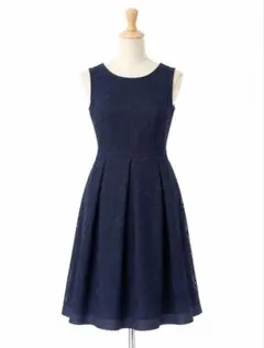 ☆美品 FEROUX ネイビー レース ノースリーブ ワンピース