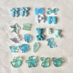 ぴ*ん様 ブルー系ネイルパーツ 21個