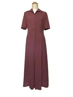 O053★ホコモモラ ロング マキシ丈 ワンピース40桜ピンク赤紫 春夏 涼しい