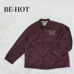 ビーホット コーチジャケット ロゴ 裏地付 プリント　ボア　スナップボタン