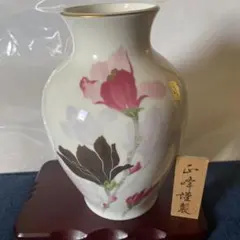 七宝焼 黄緑釉 花文 花瓶 共箱 V A195 - メルカリ