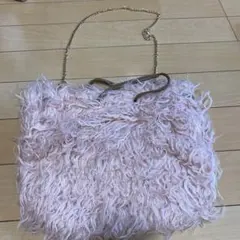 ボア　ファー　ショルダーバッグ　新品　巾着　チェーン　取り外し可能