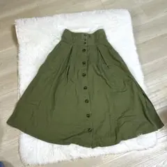 BROWNYオリーブグリーン フレアスカート ハイウエスト✨Mサイズのサムネイル