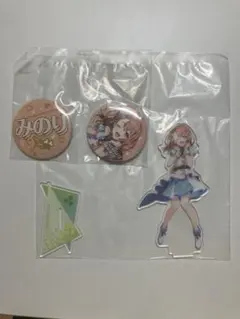 プロセカ　セガラッキーくじ　D,F賞　アクリルスタンド　缶バッジ　花里みのり