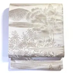 6k755 袋帯 絹 ピンク 銀色 白 花柄 和装 着物 - メルカリ