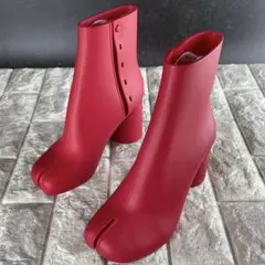 未使用✨ メゾンマルジェラ TABI タビ ラバー レインブーツ 赤 23.0