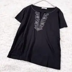 高級✨定価3.8万【JUDY】ビーズ刺繍 カットソー Tシャツ ブラック M相当のサムネイル