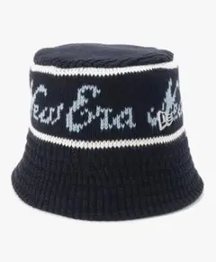 NEW ERA ニットバケットハット M/L ブラック/ホワイト/ブルー