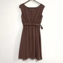【美品】プロポーションボディドレッシング／フロントボタンベルト付ワンピース