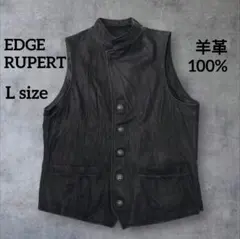 EDGE RUPERT 羊革 本革 ブラック ベスト L シングルライダース