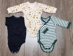 ボディースーツ　3枚　前開き　70　綿100%