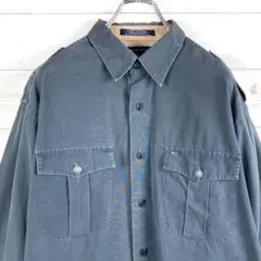 Tommy Hilfiger 單點刺繡 軍裝襯衫 深灰色 L