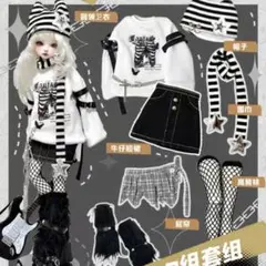 1/4 MDD SDM ドール服 白 冬服 レッグウォーマー パンク