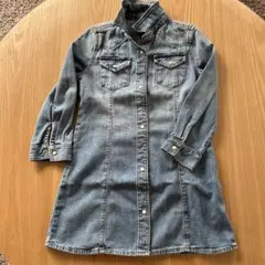 GAP デニムワンピース 長袖ライトブルー