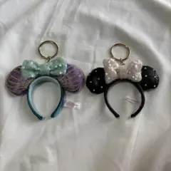 ディズニー ミニーマウス カチューシャキーホルダー 2個セット