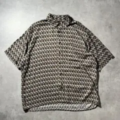 ヴィンテージ 古着 レトロ 総柄 半袖シャツ オーバーサイズ メンズ