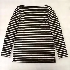 ユニクロ UNIQLO ボーダー 長袖 白×茶 Ｍサイズ