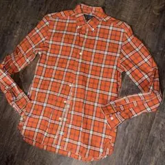 BEAMS+ チェック柄シャツ Sサイズ オレンジ系