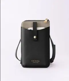 トッカ　マルチバッグ　スマホショルダー　ブラック×ベージュのサムネイル