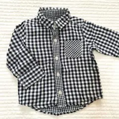 チェックシャツ ネイビー 80cm