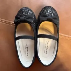 【未使用】グリッター ブラック バレエシューズ