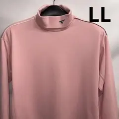 ゴルフウェア 長袖 ハイネックシャツ ピンク　LL