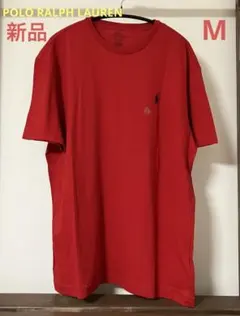 新品 POLO RALPH LAUREN ポニー刺繍 Tシャツ M 赤 胸ロゴ