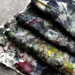 5 ペイント染めデニム　ハギレ