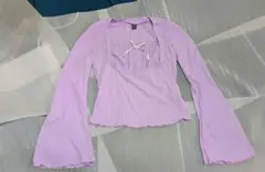 SHEIN ラベンダー フレアスリーブ トップス　カットソー　長袖　紫