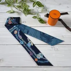 未使用級・箱付 HERMES ジャガーケツァール アリスシャーリー ツイリー