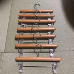 木製ボトムハンガー 7本セット クリップ式のサムネイル