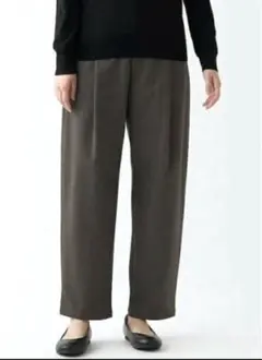 タックワイドパンツブラウン