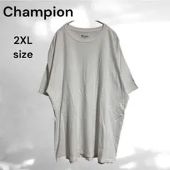 【Champion】(2XL) オーバーサイズ 半袖Tシャツ 白 ワンポイントのサムネイル