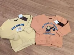 ベビー　キッズ　はたらく車　トレーナー　裏起毛　2枚セット　90　新品未使用