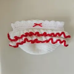 おぱんつポーチ おぱんつペンケース 編み物 フリルポーチ 編みポーチ