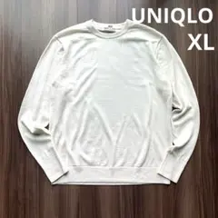 ユニクロ　UNIQLO XLサイズ　白　クルーネック　ニット