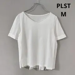PLST プラステ コットンシルケットバックプリーツ プルオーバー 白 M 春夏のサムネイル