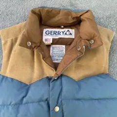GERRY G ダウンベスト 青/茶