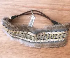 エスニック風ファー　ヘアバンド