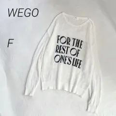 WEGO ジャガードメッシュニットビッグプルオーバー　ロゴ　長袖　春夏