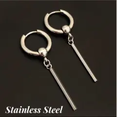 2本　ステンレス　ボール　バー　フープピアス　リングピアス　ボディピアス