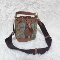 未使用級　コーチ デンプシー バケットバッグ 巾着 2way ミニバック