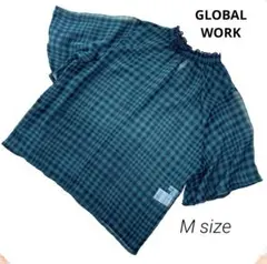 美品 GLOBAL WORK カットソー シースルー 袖フリル