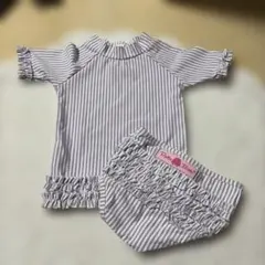 ストライプ柄 ベビー水着 2T