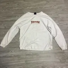 THRASHER ロゴ ホワイト長袖カットソーのサムネイル