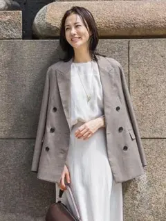 極美品☆アルアバイルallurevilleリネンストレッチノーカラー