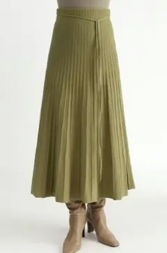 【Mila Owen ミラオーウェン】オーガニックプリーツニットスカート